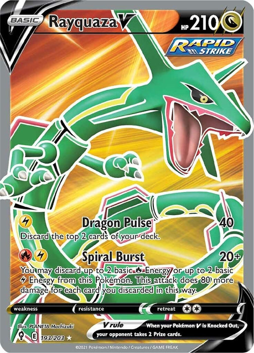 Image for Rayquaza V (Full Art) (193/203) (Holofoil) [SWSH07: Evolving Skies] - Pokemon