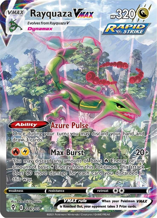 Image for Rayquaza VMAX (Alternate Art Secret) (218/203) (Holofoil) [SWSH07: Evolving Skies] - Pokemon