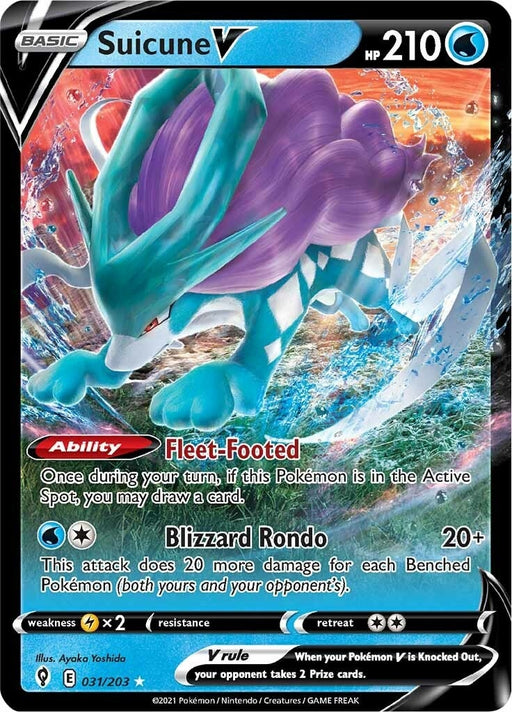Image for Suicune V (031/203) (Holofoil) [SWSH07: Evolving Skies] - Pokemon
