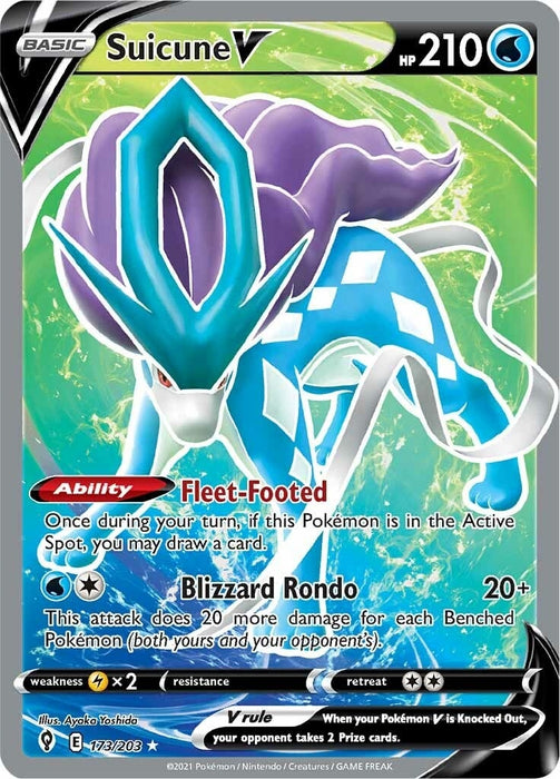 Image for Suicune V (Full Art) (173/203) (Holofoil) [SWSH07: Evolving Skies] - Pokemon