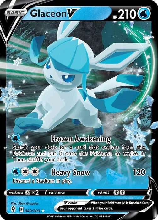 Image for Glaceon V (040/203) (Holofoil) [SWSH07: Evolving Skies] - Pokemon