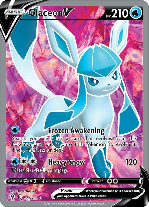 Image for Glaceon V (Full Art) (174/203) (Holofoil) [SWSH07: Evolving Skies] - Pokemon