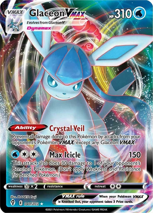 Image for Glaceon VMAX (041/203) (Holofoil) [SWSH07: Evolving Skies] - Pokemon