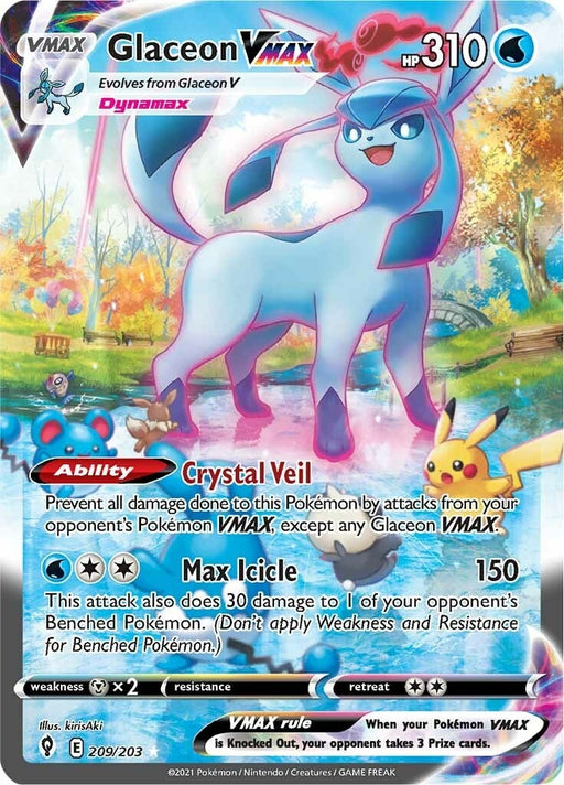 Image for Glaceon VMAX (Alternate Art Secret) (209/203) (Holofoil) [SWSH07: Evolving Skies] - Pokemon