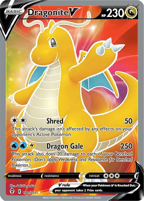 Image for Dragonite V (Full Art) (191/203) (Holofoil) [SWSH07: Evolving Skies] - Pokemon