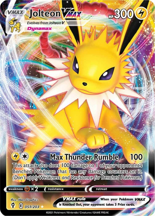 Image for Jolteon VMAX (051/203) (Holofoil) [SWSH07: Evolving Skies] - Pokemon