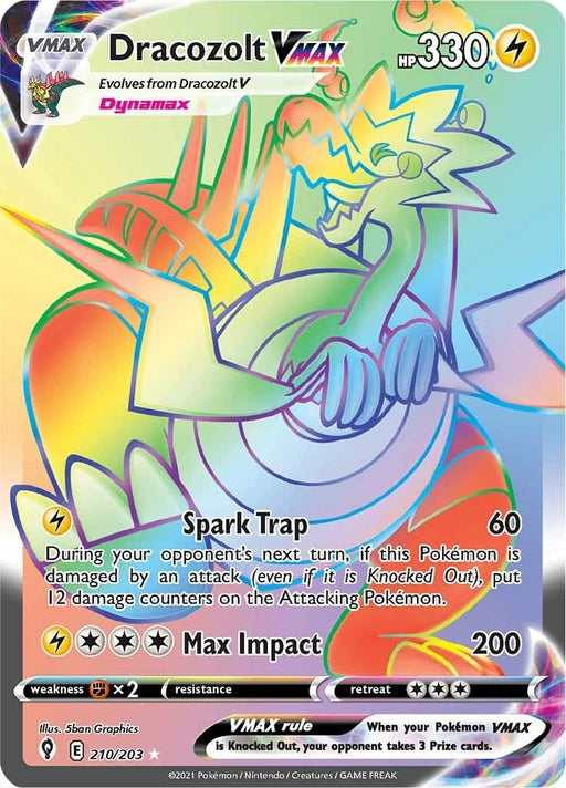 Image for Dracozolt VMAX (Secret) (210/203) (Holofoil) [SWSH07: Evolving Skies] - Pokemon