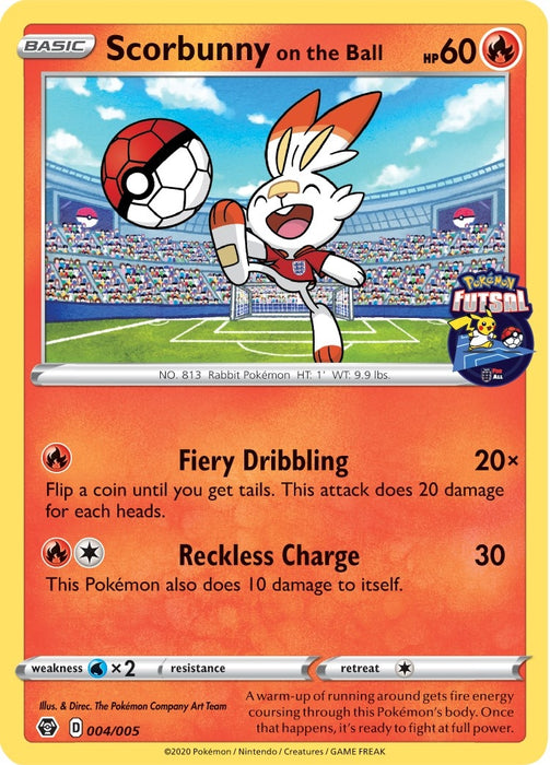 Image for Scorbunny on the Ball - 004/005 (Pokemon Futsal) (004/005) [Miscellaneous Cards & Products] - Pokemon