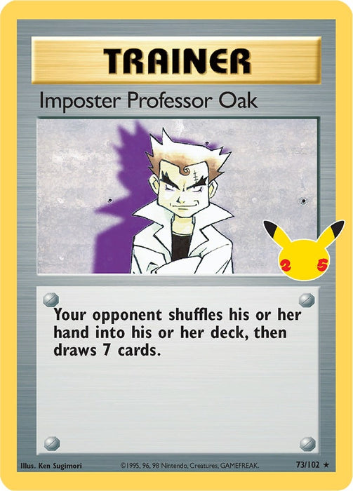 Image for Imposter Professor Oak (73/102) (Holofoil) [Celebrations: Classic Collection] - Pokemon