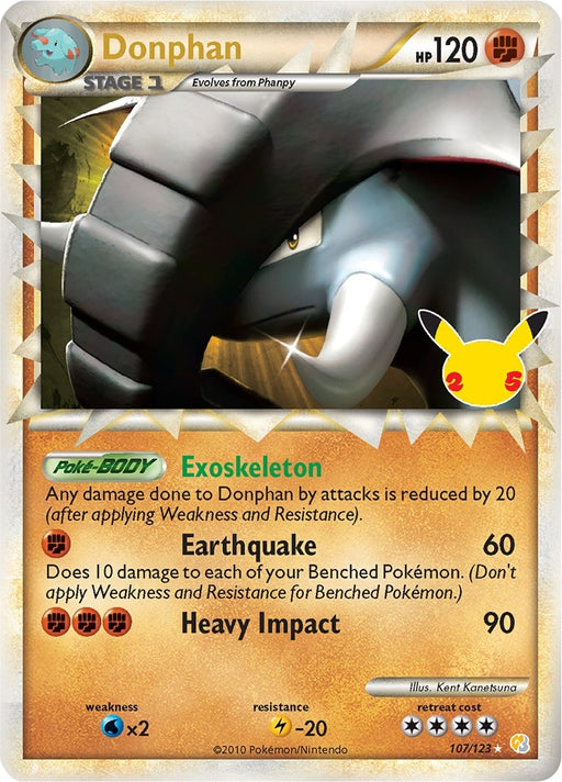 Image for Donphan (Prime) (107/123) (Holofoil) [Celebrations: Classic Collection] - Pokemon