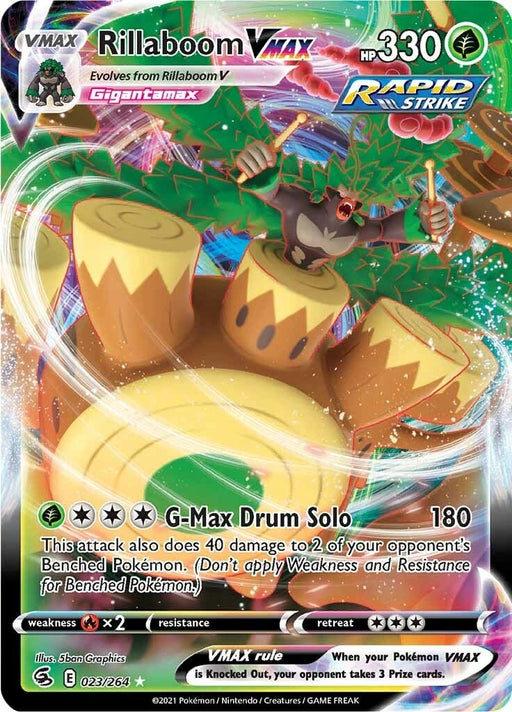 Image for Rillaboom VMAX (023/264) (Holofoil) [SWSH08: Fusion Strike] - Pokemon