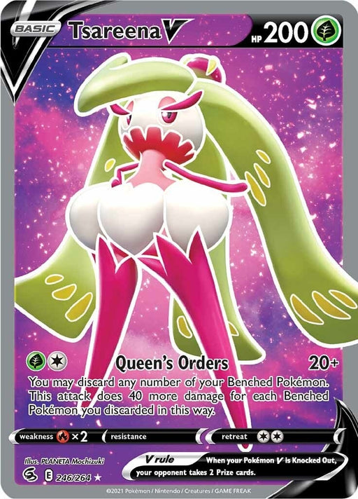 Image for Tsareena V (Full Art) (246/264) (Holofoil) [SWSH08: Fusion Strike] - Pokemon