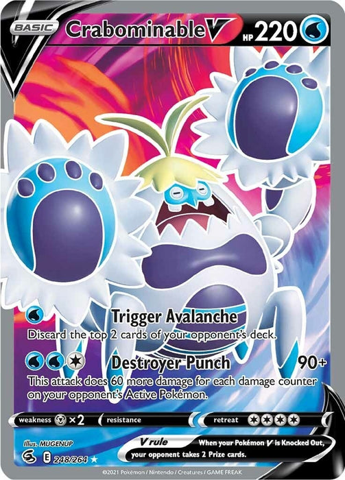 Image for Crabominable V (Full Art) (248/264) (Holofoil) [SWSH08: Fusion Strike] - Pokemon