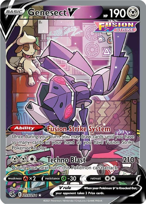 Image for Genesect V (Alternate Full Art) (255/264) (Holofoil) [SWSH08: Fusion Strike] - Pokemon