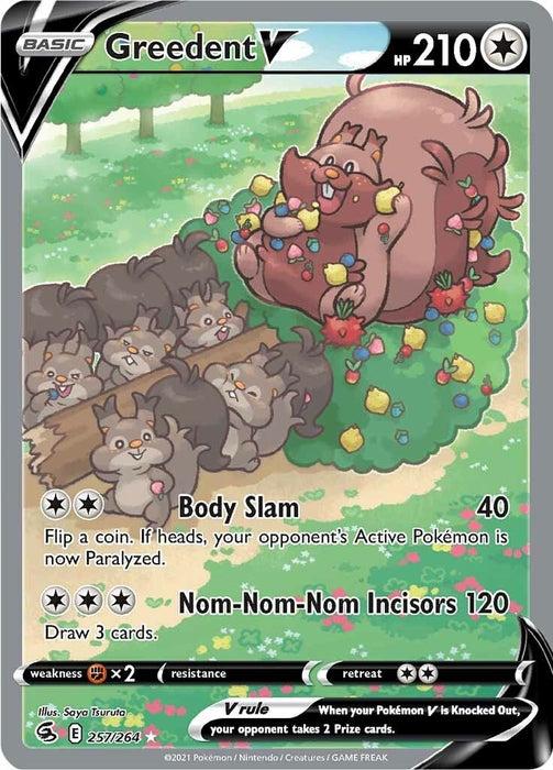 Image for Greedent V (Alternate Full Art) (257/264) (Holofoil) [SWSH08: Fusion Strike] - Pokemon