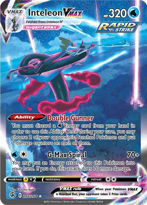 Image for Inteleon VMAX (Alternate Art Secret) (266/264) (Holofoil) [SWSH08: Fusion Strike] - Pokemon