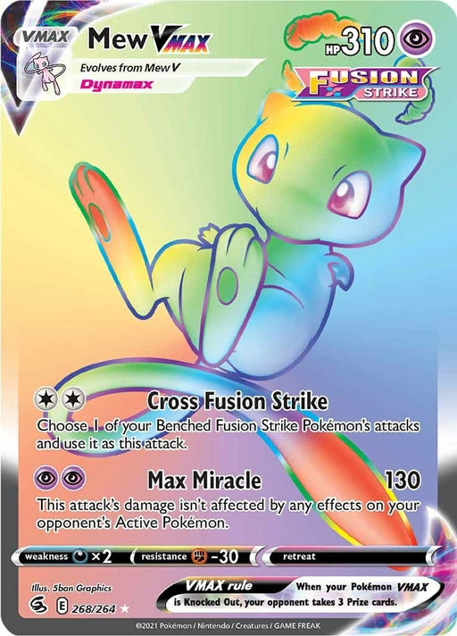 Image for Mew VMAX (Secret) (268/264) (Holofoil) [SWSH08: Fusion Strike] - Pokemon
