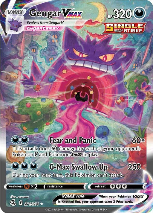 Image for Gengar VMAX (Alternate Art Secret) (271/264) (Holofoil) [SWSH08: Fusion Strike] - Pokemon
