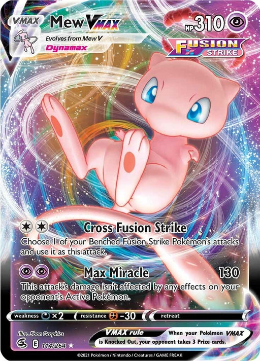 Image for Mew VMAX (114/264) (Holofoil) [SWSH08: Fusion Strike] - Pokemon