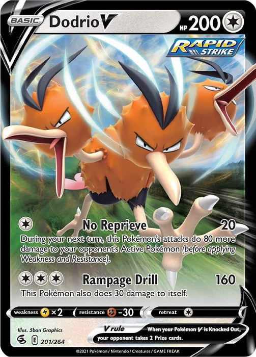Image for Dodrio V (201/264) (Holofoil) [SWSH08: Fusion Strike] - Pokemon