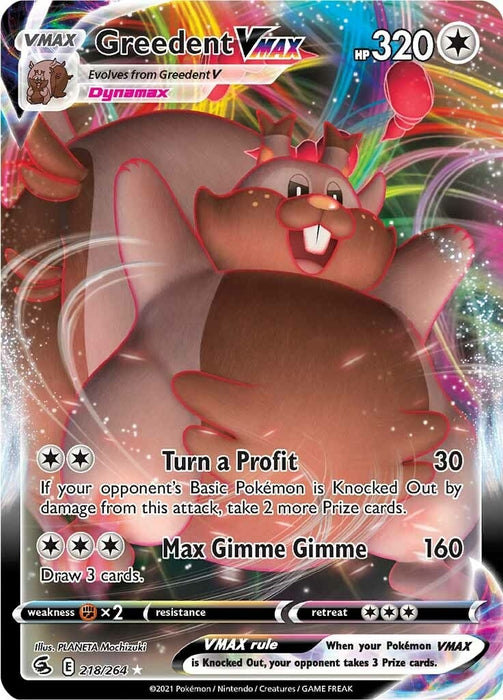 Image for Greedent VMAX (218/264) (Holofoil) [SWSH08: Fusion Strike] - Pokemon