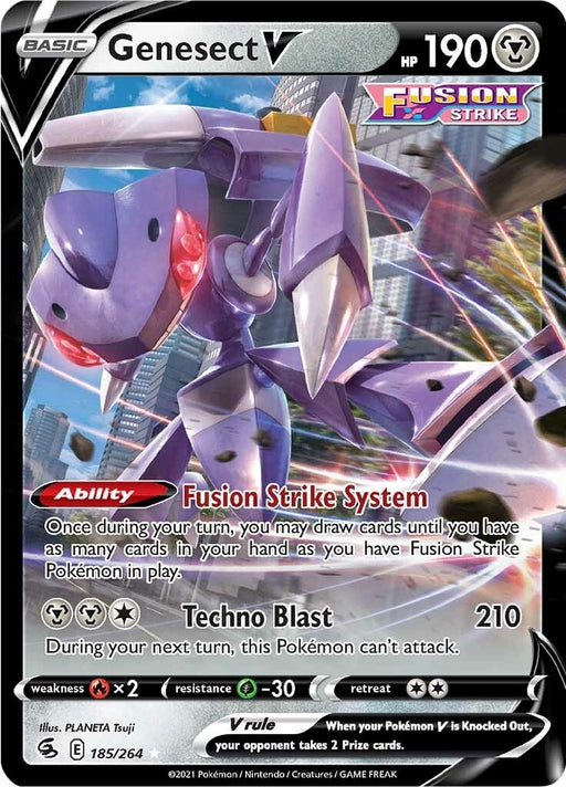 Image for Genesect V (185/264) (Holofoil) [SWSH08: Fusion Strike] - Pokemon
