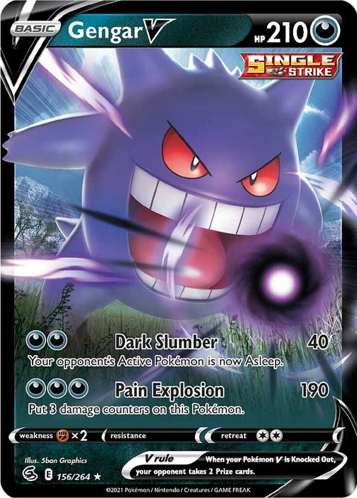 Image for Gengar V (156/264) (Holofoil) [SWSH08: Fusion Strike] - Pokemon