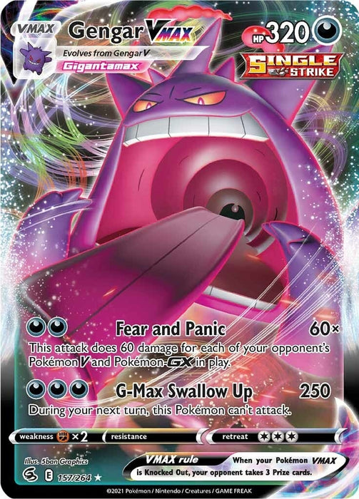 Image for Gengar VMAX (157/264) (Holofoil) [SWSH08: Fusion Strike] - Pokemon