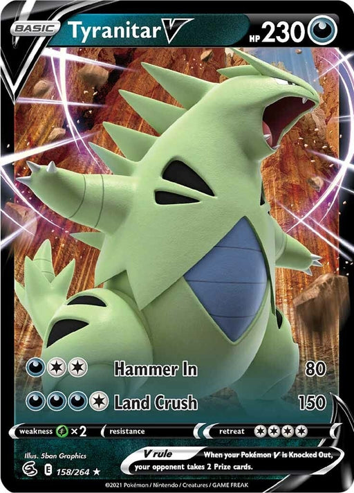 Image for Tyranitar V (158/264) (Holofoil) [SWSH08: Fusion Strike] - Pokemon