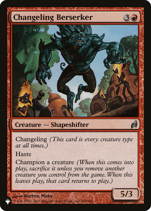 Changeling Berserker [PLST-LRW-160] - The List