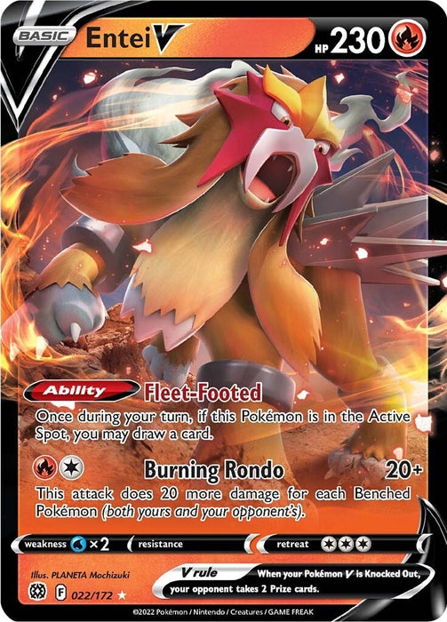 Image for Entei V (022/172) (Holofoil) [SWSH09: Brilliant Stars] - Pokemon