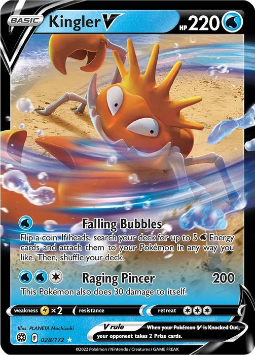 Image for Kingler V (028/172) (Holofoil) [SWSH09: Brilliant Stars] - Pokemon