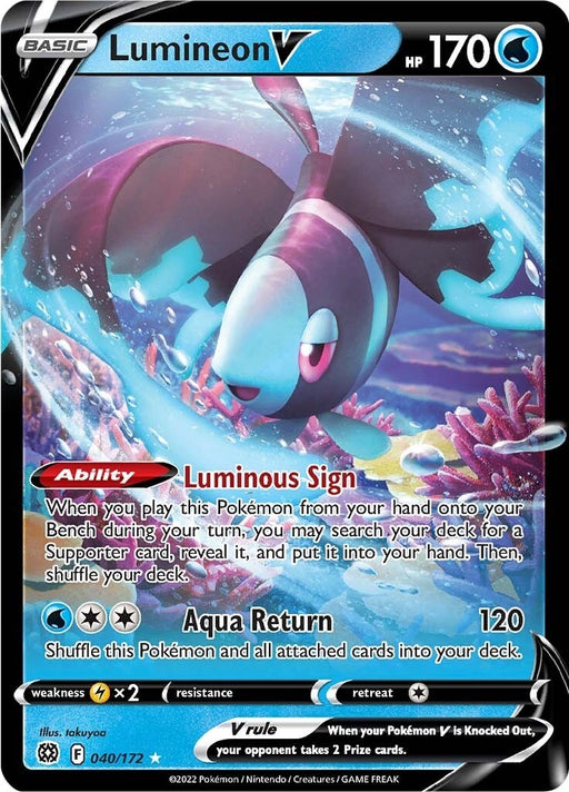 Image for Lumineon V (040/172) (Holofoil) [SWSH09: Brilliant Stars] - Pokemon