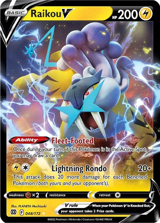 Image for Raikou V (048/172) (Holofoil) [SWSH09: Brilliant Stars] - Pokemon