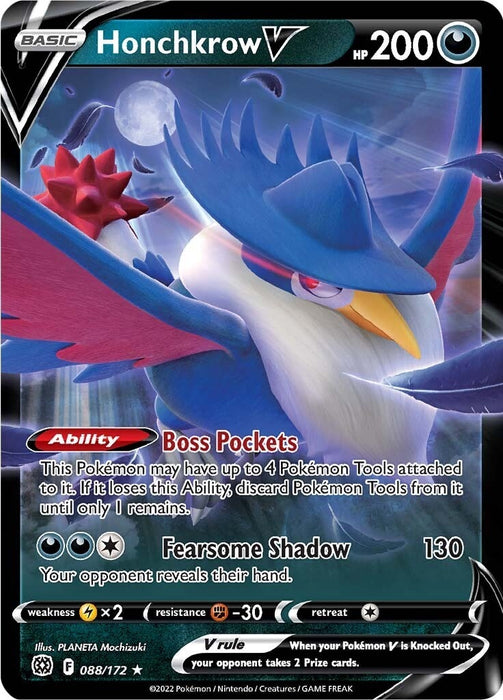Image for Honchkrow V (088/172) (Holofoil) [SWSH09: Brilliant Stars] - Pokemon