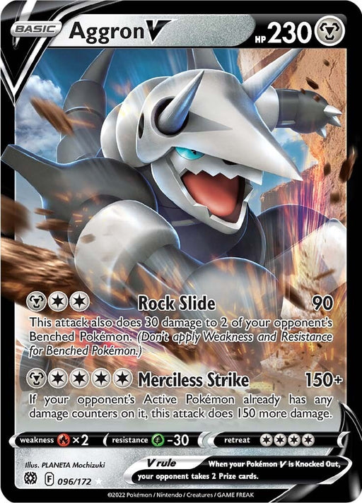Image for Aggron V (096/172) (Holofoil) [SWSH09: Brilliant Stars] - Pokemon