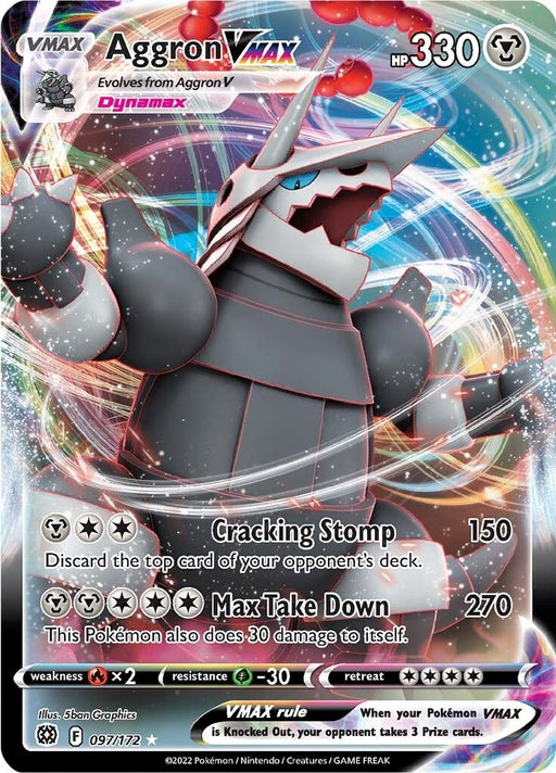 Image for Aggron VMAX (097/172) (Holofoil) [SWSH09: Brilliant Stars] - Pokemon