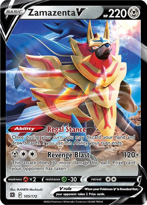 Image for Zamazenta V (105/172) (Holofoil) [SWSH09: Brilliant Stars] - Pokemon