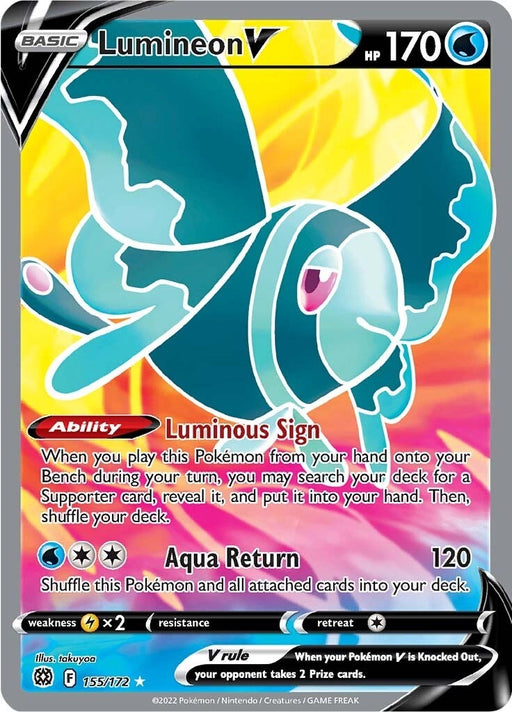 Image for Lumineon V (Full Art) (155/172) (Holofoil) [SWSH09: Brilliant Stars] - Pokemon