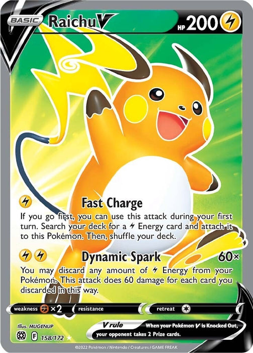 Image for Raichu V (Full Art) (158/172) (Holofoil) [SWSH09: Brilliant Stars] - Pokemon