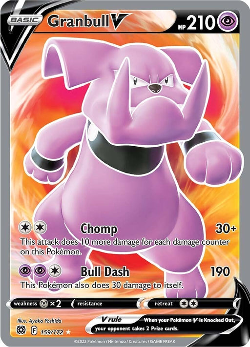 Image for Granbull V (Full Art) (159/172) (Holofoil) [SWSH09: Brilliant Stars] - Pokemon