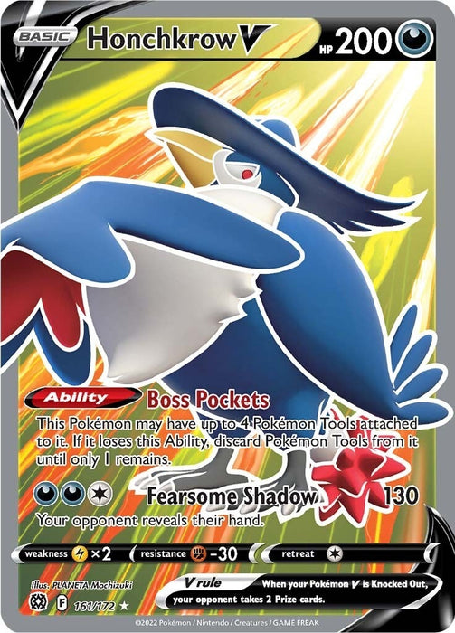 Image for Honchkrow V (Full Art) (161/172) (Holofoil) [SWSH09: Brilliant Stars] - Pokemon