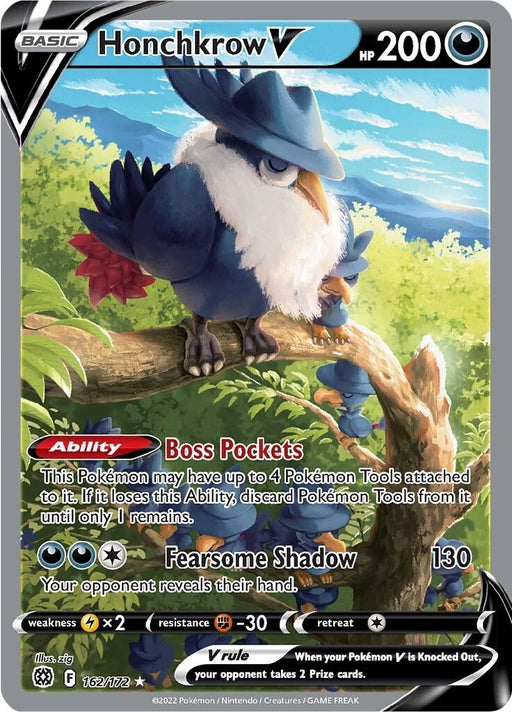 Image for Honchkrow V (Alternate Full Art) (162/172) (Holofoil) [SWSH09: Brilliant Stars] - Pokemon