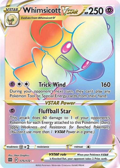 Image for Whimsicott VSTAR (Secret) (175/172) (Holofoil) [SWSH09: Brilliant Stars] - Pokemon