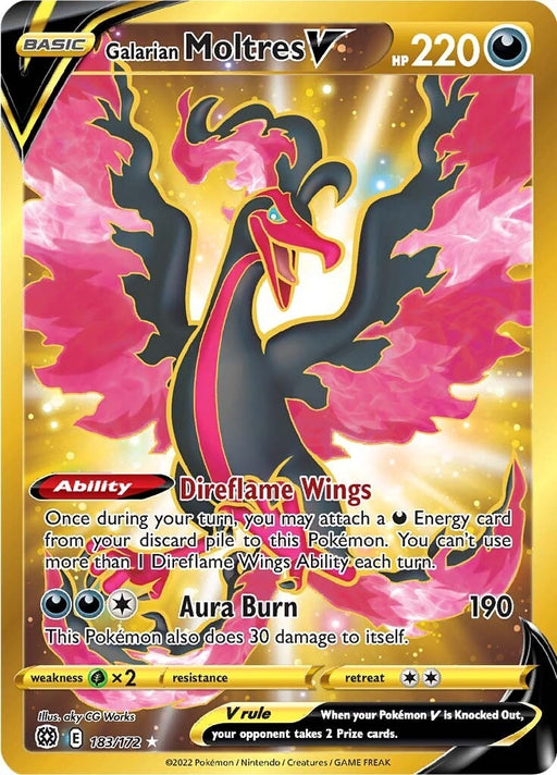 Image for Galarian Moltres V (Secret) (183/172) (Holofoil) [SWSH09: Brilliant Stars] - Pokemon