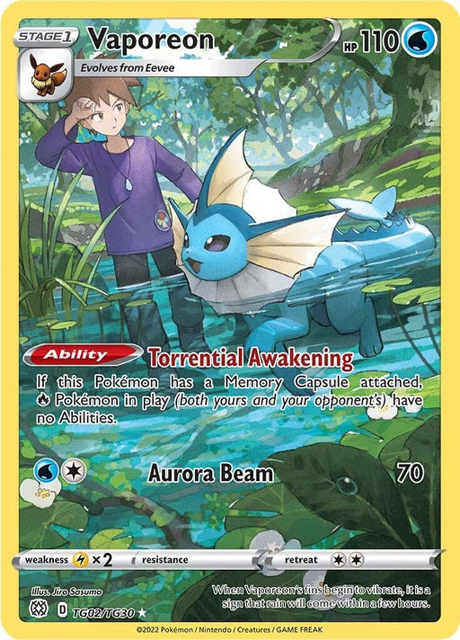 Image for Vaporeon (TG02/TG30) (Holofoil) [SWSH09: Brilliant Stars Trainer Gallery] - Pokemon