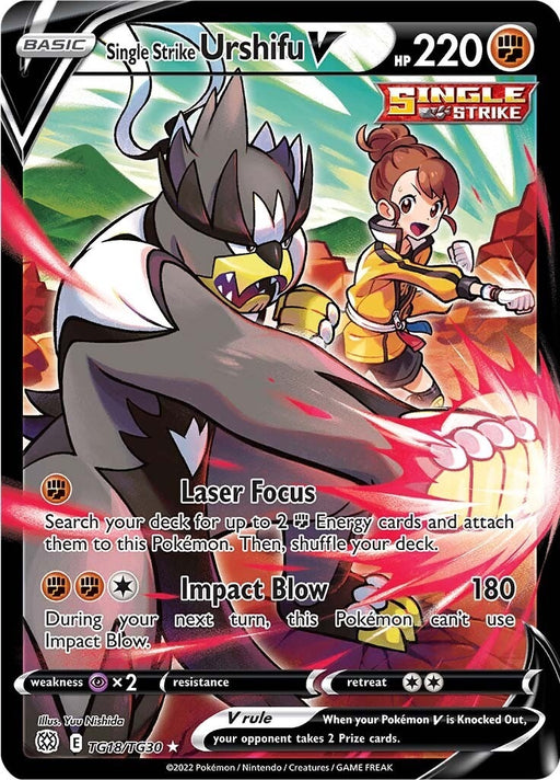 Image for Single Strike Urshifu V (TG18/TG30) (Holofoil) [SWSH09: Brilliant Stars Trainer Gallery] - Pokemon