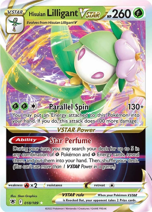 Image for Hisuian Lilligant VSTAR (018/189) (Holofoil) [SWSH10: Astral Radiance] - Pokemon