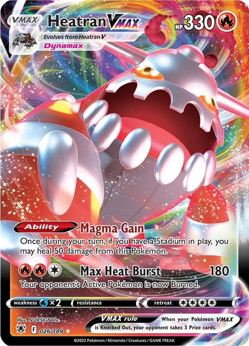 Image for Heatran VMAX (026/189) (Holofoil) [SWSH10: Astral Radiance] - Pokemon