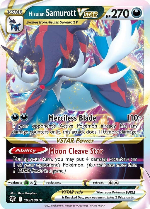 Image for Hisuian Samurott VSTAR (102/189) (Holofoil) [SWSH10: Astral Radiance] - Pokemon